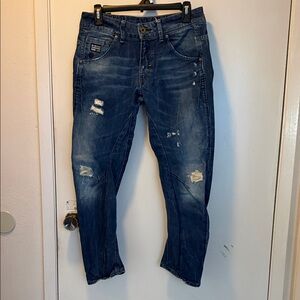 G-Star Blue Distressed Skinny Jeans